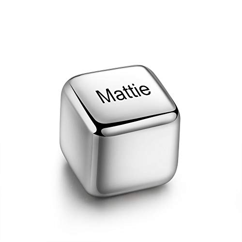 Jewelora Piedras de whisky personalizadas con piedras grabadas cubitos de hielo reutilizables para bebidas whisky escocés vino ginebra refrigeración regalos para hombres padre (1PC)