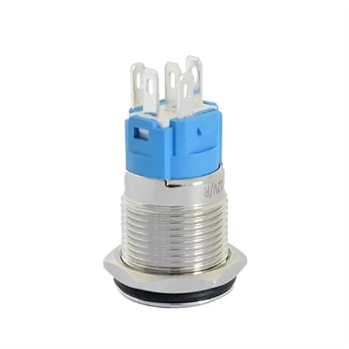 Interruptor de botón de metal 16mm soluciona fallos de encendido con bloqueo LED rojo 3