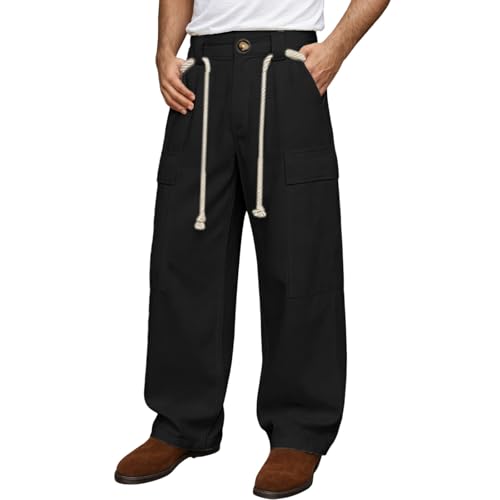 Pantalon coupe droite confortable quotidien à poches pour homme
