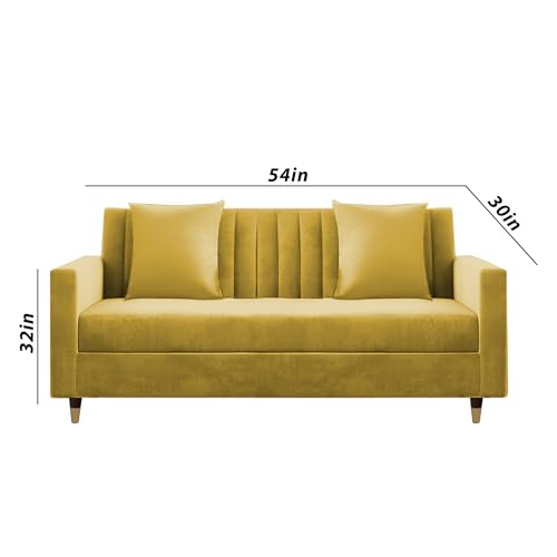 Image of Casaliving Garcia 3+2+1 Seater Sofa Set for Living Room (Yellow Colour) Premium Fabric Sofa