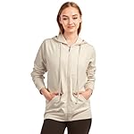 Sofra Women's Thin Cotton Zip Up Hoodie Jacket