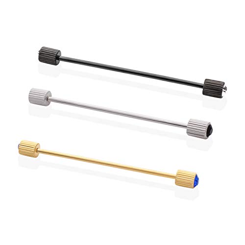 Fenni 3PCS Gold Silver Black Crystal Brass Collar Bar Necktie Shirt Tie Pins Collar Pin Collar Stays for Men (Cylinder#1) Fenni 3PCS Gold Silver Black Crystal Brass Collar Bar Necktie Shirt Tie Pins Collar Pin Collar Stays for Men (Cylinder#1)