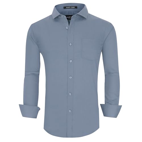 Alex Vando Mens Bamboo Dress Shirts Wrinkle Free Regular Fit Stretch Button Down Shirt