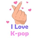 I Love Kpop Finger Heart Vinyl Decal Sticker 4.2" 2025 New