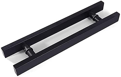Poignée de porte push-pull en acier inoxydable noir mat pour verre - 2