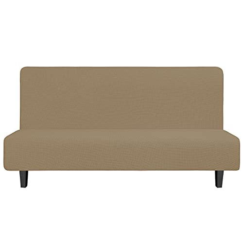 Image of Easy-Going Stretch Large Futon Slipcover Armless Futon Cover Tan