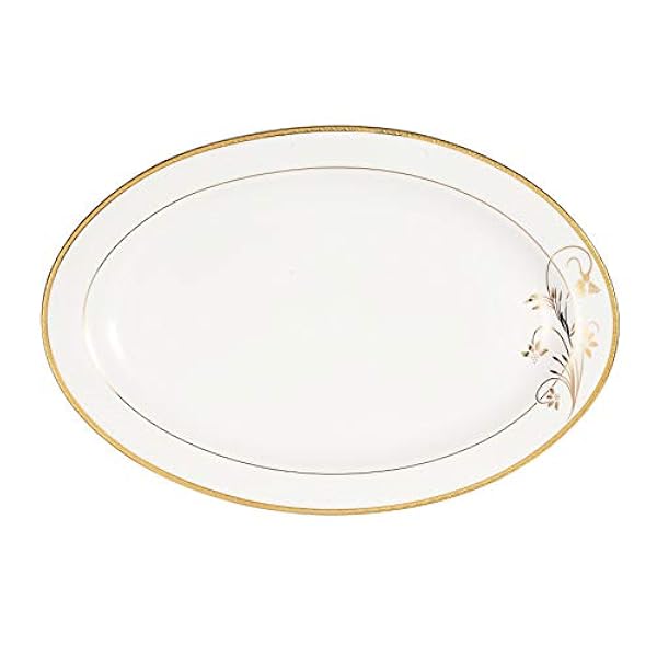 Lorren Home Trends La Luna Bone China 57-delige 24K gouden bloemenontwerp servies set, service voor 8