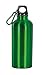 Borraccia in alluminio (400ml), con tappo in plastica e moschettone (verde)