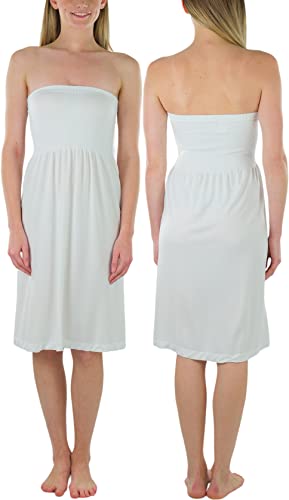 Image of ToBeInStyle Women's Strapless Cover Up Tube Dress Beach Summer Bandeau Flowy