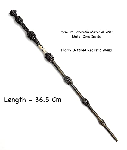 Image of Harry Choosen One Potter Dumbledore Elder Magic Wand with Box Premium Polyresin Metal Core Collectible Cum Cosplay Accessory, Adult & Kid, Multicolor