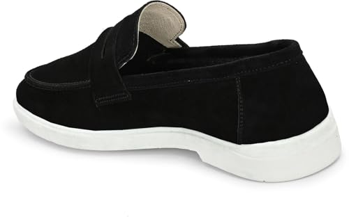 Image of Men Suede Leather Loafers with Bow - Cushioned Comfort, Durable Sole & Everyday Luxury