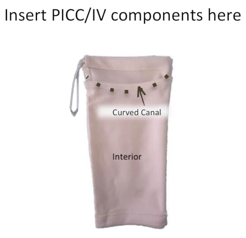 Image of PICC /IV Arm Cover /Sleeve-U- Shape Canal Skin Barrier and Adjustable Toggle for the perfect fit! (Tan, Large)