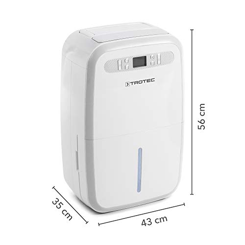 TROTEC TTK 95 E Déshumidificateur d'air pour 90 m², 30L/jour, silencieux, puissant - Réservoir 5,3L, Hygrostat intégré - Absorbeur d'humidité – Image 5