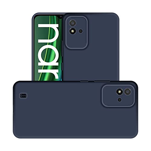 Image of Case Creation Liquid TPU Silicone Cover for Realme Narzo 50i Soft Case,Anti-Dirty Slim Case Matte Candy TPU Raised Bezel (Splash of Color) Back Case Cover for Realme Narzo 50i -Navy Electric Blue