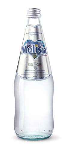 MOLISIA l'Acqua del Cuore, Acqua Minerale Frizzante in Vetro da 75 cl - Confezione da 6 Bottiglie in Vetro