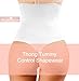 ShaperQueen102 Thong Tummy Control Shapewear for Women Seamless Body Shaper Compression High-Waisted Shaping Thong Underwear Panty (M, White)
