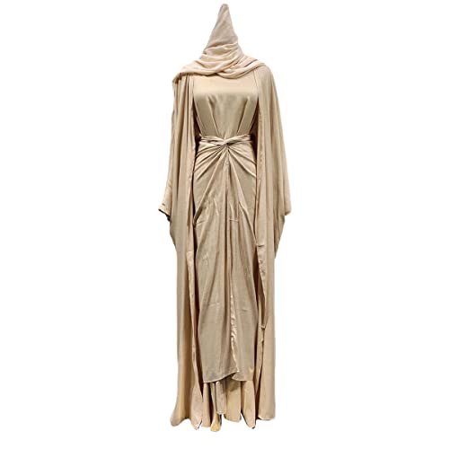 Robe islamique de Dubaï haut de gamme en satin mat beige XXL