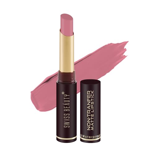 Image of Swiss Beauty Non-Tranfer Matte Lipstick, Smooth & Waterproof, Lilac Blush, 2g