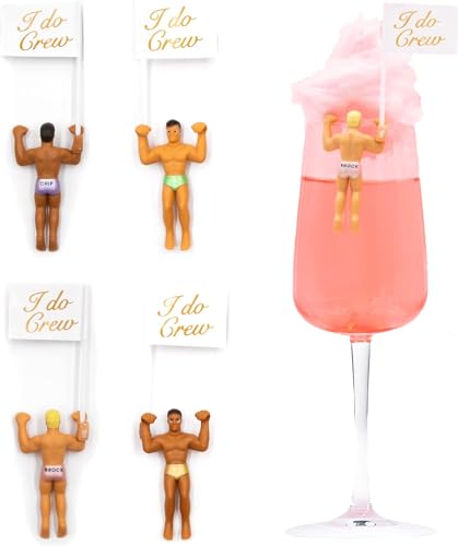 NPW Drinking Buddies Bride Squad Drink Markers & Wine Glass Charms – Bachelorette Party Accessories, Girls’ Night & Bridal Party Favors