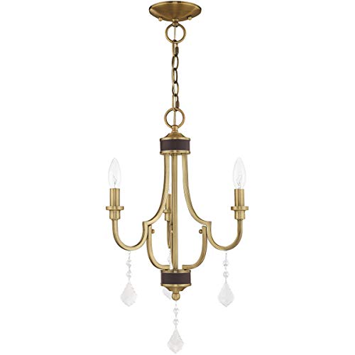 Livex Lighting 41273-01 Glendale - Three Light Mini Chandelier, Antique Brass Finish thumb #3