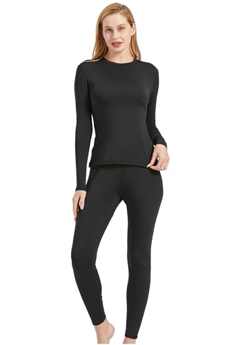 UNIQUEBELLA Damen Thermo-unterwäsche Set, Thermoshirt Langarm,...