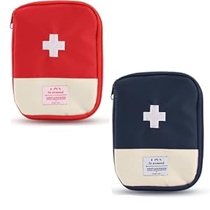 2 Packs Mini First Aid Kit, Empty First Aid Bag Mini Portable Medical Bag First Aid Pouch for Car Cycling Marathon Running Outdoor Camping Hiking Travel Emergency