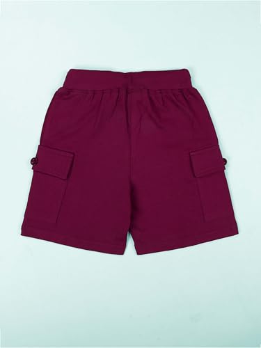 Image of KiddoPanti Boys 100% Cotton Knitted Above Knee Length Basic Cargo Shorts