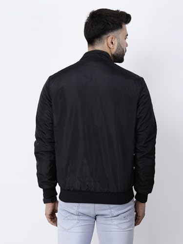 Image of Dollar Full Sleeves Bomber Jacket for Men | TPU Men's Standing Collar Lightweight Winter Jacket, Regular Fit
