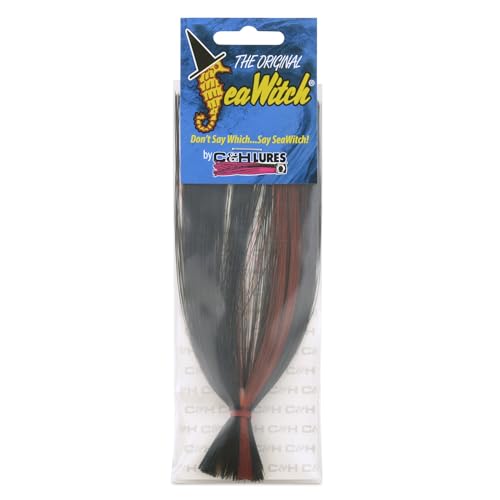 C&H Lures Sea Witch Saltwater - Fishing Lure Nylon Skirt Black/Red 1/8 oz