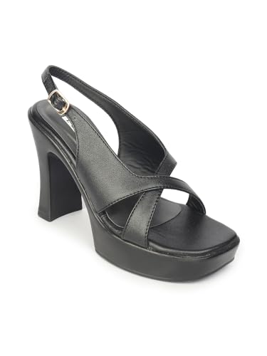 Image of ELLE Women Classic Platform Heel Sandal with Buckle details