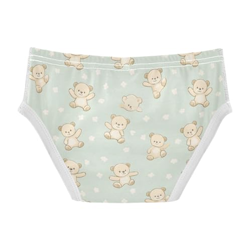 Bear White Flower Boys' Underwear 100% Cotton Boys' Briefs Soft Toddler Underwear2