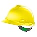 MSA V-Gard Arbeitshelm EN397 mit Schieberegelung PushKey - Bauarbeiterhelm Schutzhelm Baustellenhelm Elektrikerhelm, Farbe: gelb