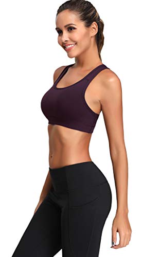 Image of Oalka Women's Racerback Sports Support Workout Running Bras | Oalka Women's Racerback Sports Support Workout Running Bras