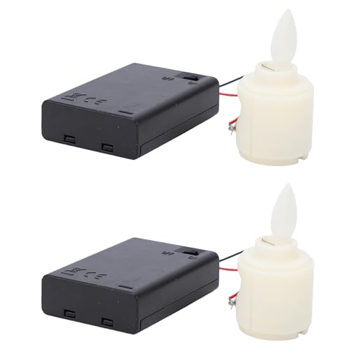 Luces de té sin Llama, Velas LED Parpadeantes con Pilas para Decoración del Hogar, Bodas, Juego de 2, Navidad de Halloween (PCB + plástico)