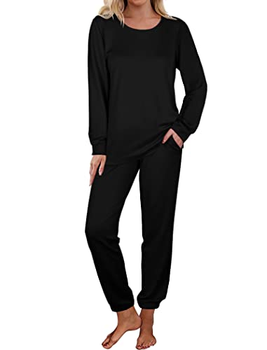 Image of Aloodor Sweatsuit for Women 2 Piece Outfits for Womens Crewneck Sweatshirts Pullover