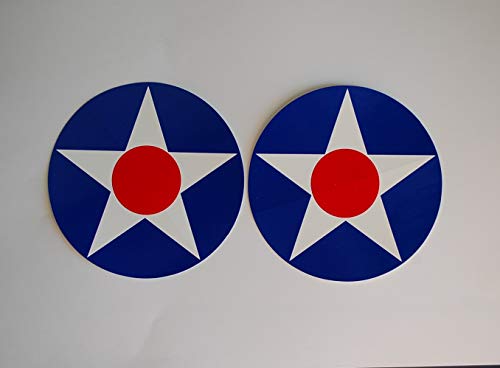 (2 Pack) US Army Air Corps USAAC Vinyl Stickers WWII Aircraft Roundel USAF USA 4