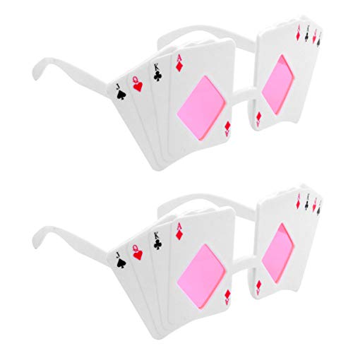 Amosfun Lunettes Rigolotes De Fête Avec Cartes À Jouer Accessoires Photo Pour Soirée Carnaval 7X5 Pouces Décoration Ludique