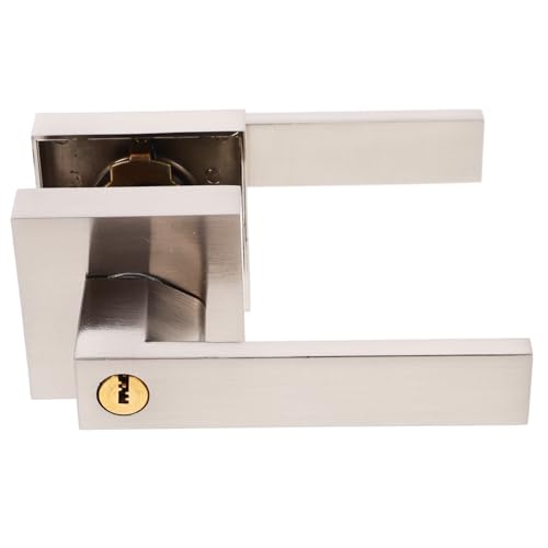 jojofuny 1Juego Cerradura de Puerta de Palanca de Aluminio con Manija Juego para Baño o Dormitorio con Acabado Mate Compatible con Puertas Grosor Seguridad