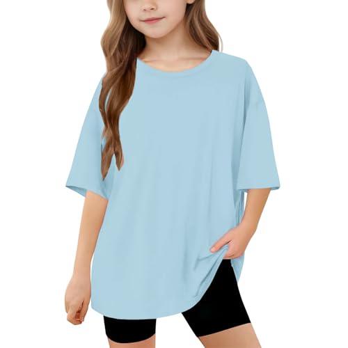 Boys Girls Oversized Tshirts Youth Kids Crew Neck Short Sleeve Shirts Loose Fit Basic Tees Casual Summer Tops