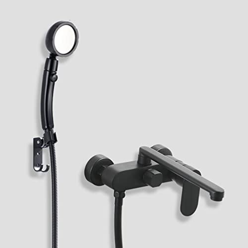 Mitigeur bain douche noir mat en laiton chic pour salle de bain moderne