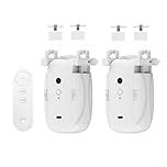 Smart Automatic Curtain Opener, Remote Control Electric Curtain Opener Compatible for Roman Rod/T/U Track, Automatic Curtain Opener Long Battery Life, White (1PC Roman pole)
