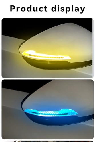 Image of JANVITHA Universal Car Reflective Stickers | Super Reflective Rearview Mirror Trim Decals, Anti-Collision Strips, Anti-Scratch Protection, Warning Safety Stickers for Cars & Bikes - 2pc