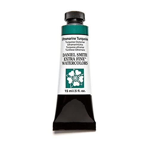 DANIEL SMITH 284600105 Extra Fine Watercolor 15ml Paint Tube, Ultramarine Turquoise, 0.5 Fl Oz (Pack of 1)