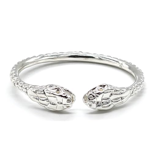 Thick Snake Ends .925 Sterling Silver West Indian Bangle, 1 piece