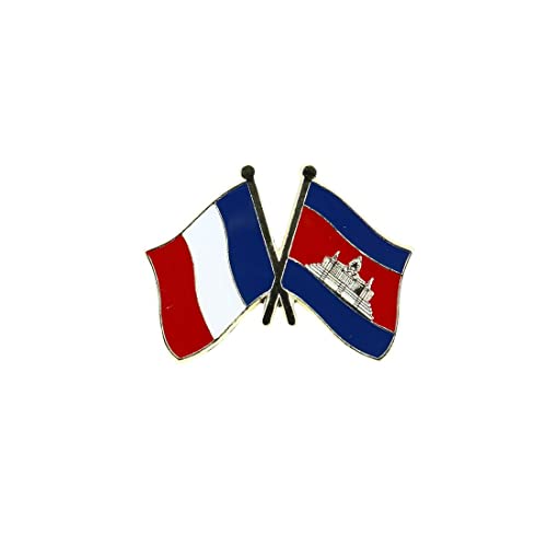 Clj Charles Le Jeune Pin's Drapeaux Jumelage France Cambodge - Franco-cambodgien - Jumelage - qualité de finition - Epingle - Broche - Badge - Jumelage et Fraternité