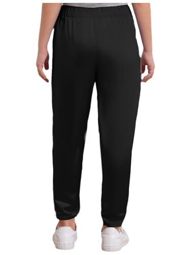 Moily Kids Girls Boys Silky Satin Dance Pants Mid-West Style Long Trousers Indian Kurta Sets Black 8 Years2