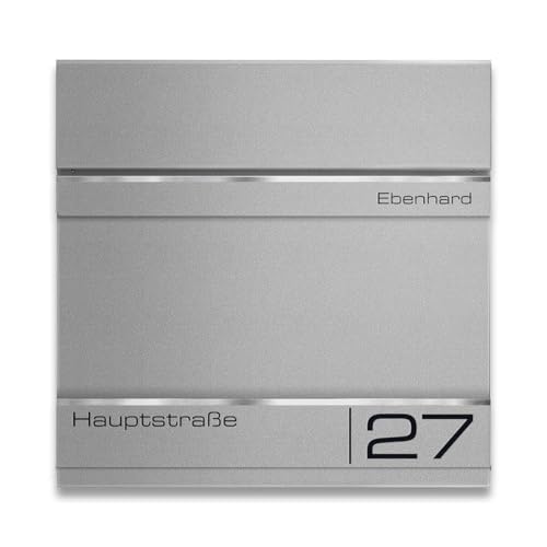 Metzler Briefkasten Graualuminium - Postkasten mit individueller Laser...