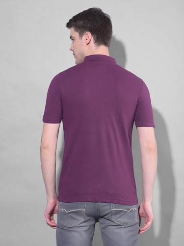 Image of Dollar Men's Pack of 1 Solid Cotton Blend Polo Neck T-Shirt