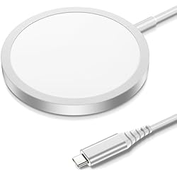 Cargador Magsafe Ishop NEEKFOX Cargador Inalambrico,Wireless Charger mag-Safe rapido 15W MAX,Cargador Inalámbrico per iPhone 15/14/13/12/11/X/XR/Xs/8, AirPods Pro e altri dispositivi-Plateado