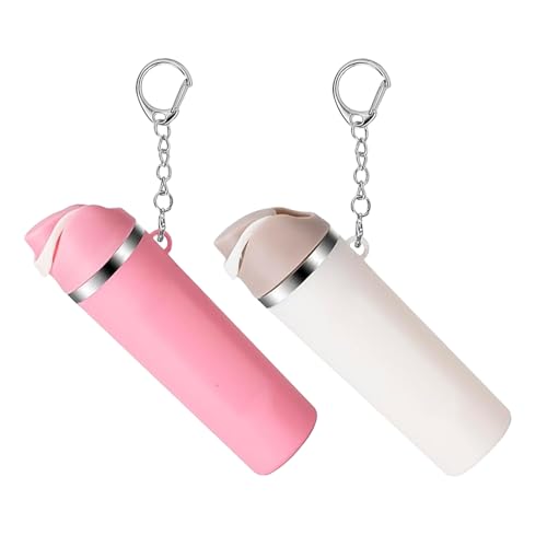 Aribliseza Porte-clés en forme de gobelet, organisation de petits ustensiles, bijou de sac pour ranger rouge à lèvres pilules USB petits objets, gloss pour...